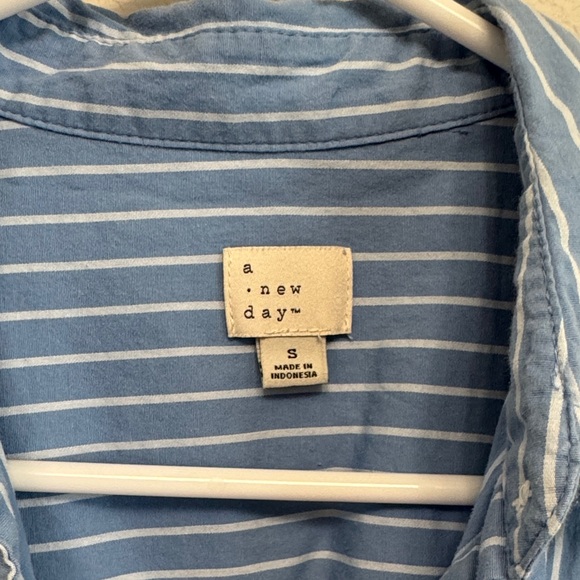 a new day Striped Blue and White Button Down Shirt - Picture 2 of 3